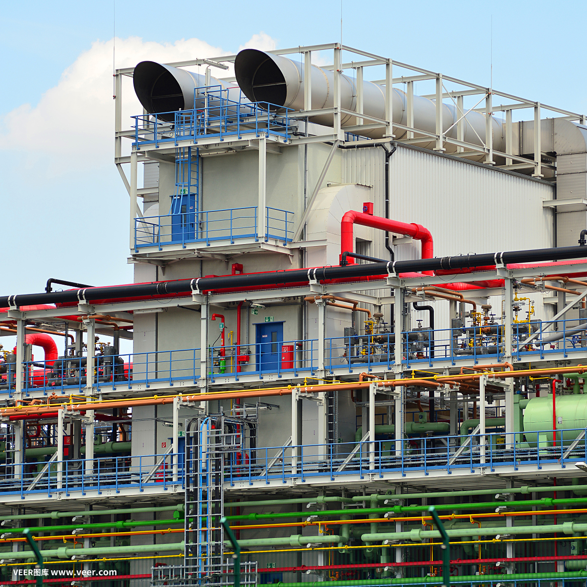 化學工業。制造化學產品的工廠。建筑和設備